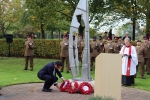 MP Alan Mak laid a wreath at the Emsworth Memorial Garden during a service on Armistice Day 