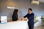 Local MP Alan Mak visits beauty salon in Emsworth for National Beauty Week 
