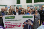 Alan Mak with exhibitors at his 11th annual Jobs and Apprenticeships Fair