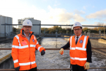 Alan Mak MP (Right) calls on Lawrence Gosden (Left) to improve the Beachbuoy water monitoring system.