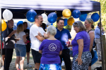 Alan Mak greeting finishers of the Havant Parkrun