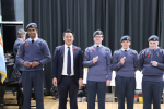 Local MP Alan Mak presents commemorative coins to RAF air cadets at 2327 (Havant) Squadron after they win prestigious national prize