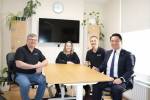 Local MP Alan Mak met (left to right) Neil Strange, Samantha Cole and Mark Otten at the Datavault office