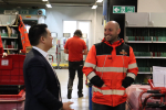 Local MP Alan Mak visits Royal Mail's Hayling Island Delivery Office to thank staff 