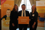 Local MP Alan Mak with Education Secretary Gillian Keegan and Magic Breakfast CEO Lindsey MacDonald 