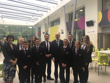 Alan Mak MP with Schools Minister Nick Gibb and Havant Academy pupils