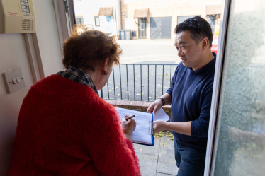 Alan Mak MP with local pensioner