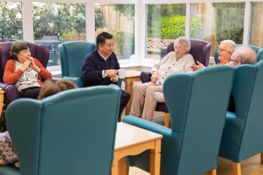 Local MP Alan Mak visits Blossom House Care Home on Hayling to listen to residents