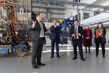 Local MP Alan Mak visits Cranfield University to see cutting edge of aviation technology and robotics development