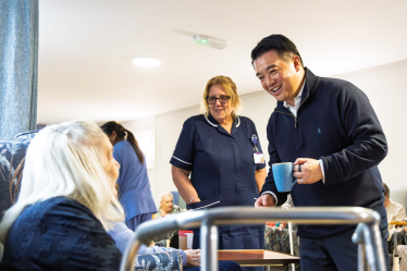 Local MP Alan Mak visits Cross Way House Care Home in Havant to listen to residents