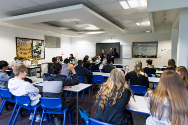 Local MP Alan Mak meets pupils at Havant Academy in Leigh Park during UK Parliament Week 