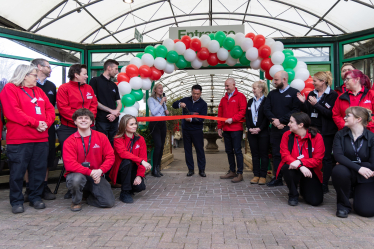 Local MP Alan Mak cuts the ribbon to officially open Havant Garden Centre