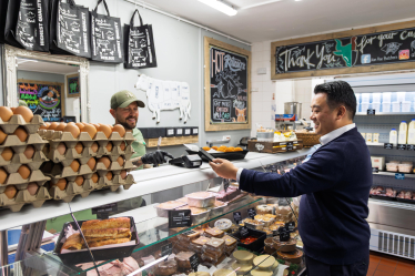 Local MP Alan Mak visits Isaac Family Butchers on Hayling for Small Business Saturday and urges people to support independent traders