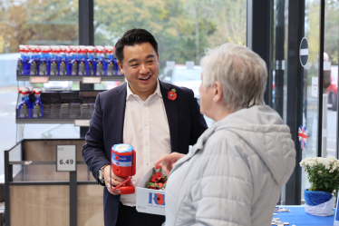 Local MP Alan Mak joins Royal British Legion volunteers to support Poppy Appeal across the Havant Constituency