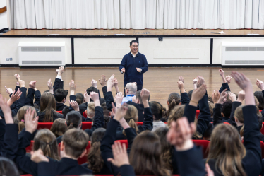 Local MP Alan Mak meets pupils at Purbrook Park School during National Careers Week