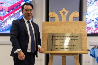Local MP Alan Mak joins The Princess Royal for opening of new QA Hospital Emergency Department
