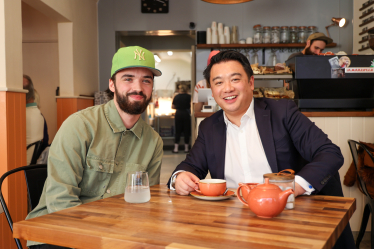 Local MP Alan Mak visits Havant coffee shop Ethos for Small Business Saturday and urges people to support independent traders 