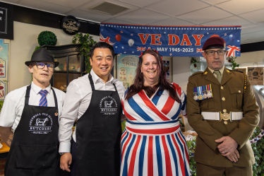Local MP Alan Mak attends special VE Day 80th anniversary event organised by Leigh Park butchers