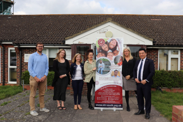 Local MP Alan Mak met Kate Glasby and the trustees at Off the Record at their offices in Leigh Park.