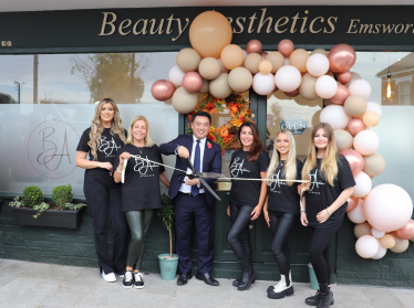 Local MP Alan Mak cut the ribbon to officially open Beauty Aesthetics 