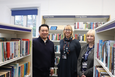 Local MP Alan Mak visits Emsworth Library after leading campaign to save it from closure