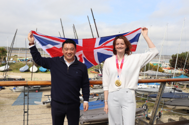 Local MP Alan Mak and Hayling Olympic gold medallist Eilidh McIntyre MBE launch Olympic e-magazine and cheer on Team GB